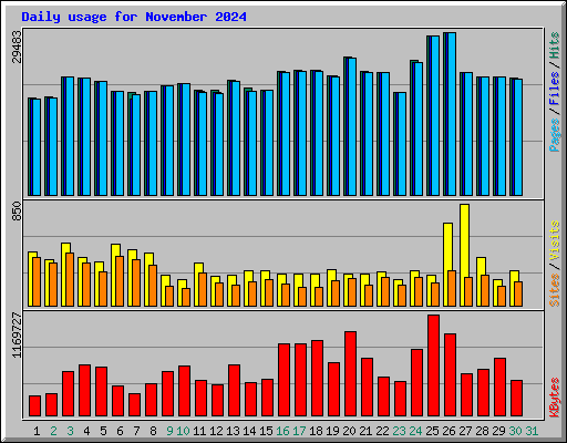 Daily usage for November 2024